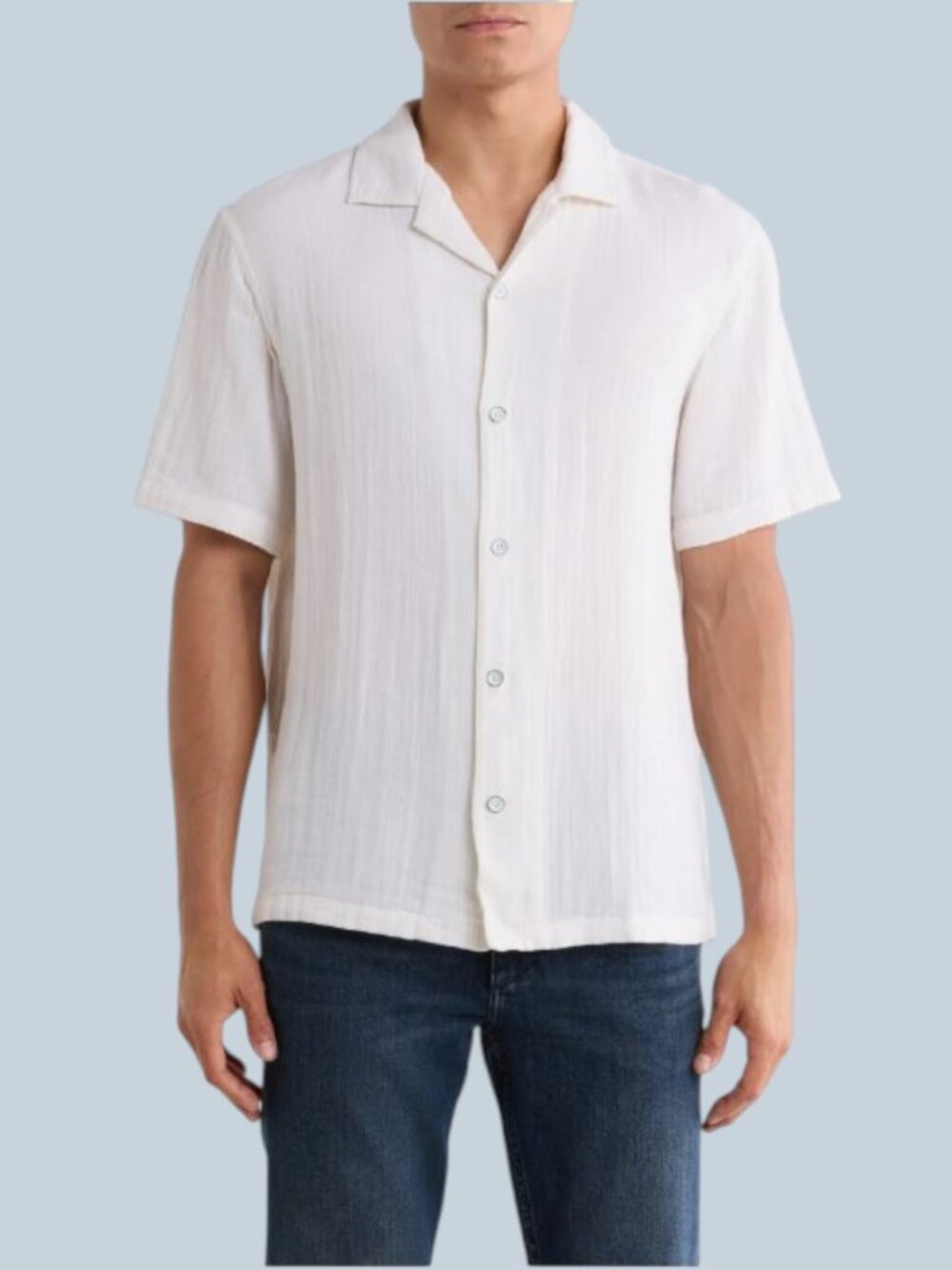 Rag & Bone Mens Avery Cotton Gauze Button Down Camp Short Sleeve Shirt Large NWT